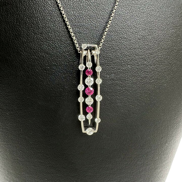 楽天市場】ルビー 計0.28ct ダイヤモンド 計0.51/計0.30ct ネックレス 