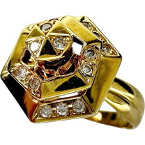 最終特価品 11.5号 エメラルド 0.22ct ダイヤモンド 計0.53ct リング 