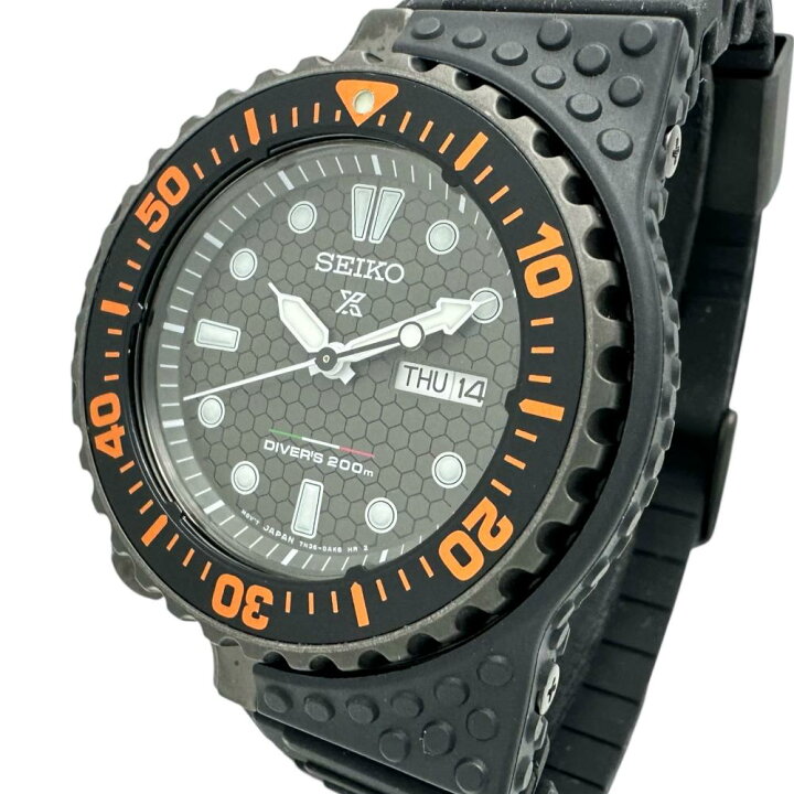 極希少】SEIKO ジウジアーロ 稼働品 クロノグラフ ブラック/オレンジ  