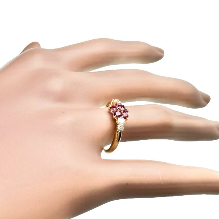 楽天市場】12号 フラワーモチーフ ルビー 0.55ct ダイヤモンド 0.23ct 