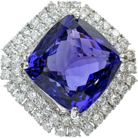 12号 タンザナイト 17.00ct ダイヤモンド 2.03ct リング・指輪 Pt950プラチナ 15.4g レディース【中古】【真子質店】【NN】【YKIx】