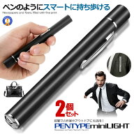 2個セット ペンライト led 懐中電灯 ミニ ダブル光源 小型 ペン型ライト ハンディライト USB充電式 ミニ …
