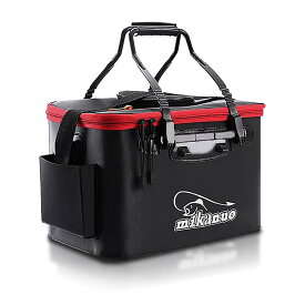 バッカン 釣り ポケット付き 40cm 23L 屋外折りたたみ エアーポンプ 挟める 多機能 EVA製 ポータブル キャンプ用 洗濯用 フィッシング 小物入れ 送料無料 BAKANPO