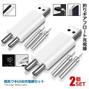 2個セット 電気ウキUSB充電器セット ダブルポート釣りギアフロート充電器 発光電子フロート急速充電 使用し安全 耐久…