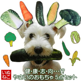 【送料無料】犬 おもちゃ 野菜 5点セット 健康志向！？ インスタ 映え リアルなやさい ベジタリアンなワンちゃんに いぬねこ