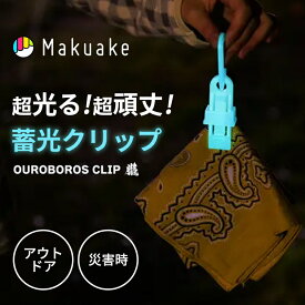 【Makuake公式】 蓄光カラビナクリップ ブルー ウロボロスクリップ OUROBOAROS CLIP 蓄光 樹脂 ポリカーボネート カラビナ クリップ 頑丈 耐荷重 暗闇 光る 夜間 アウトドア キャンプ 災害 安全 防災グッズ Makuake マクアケ