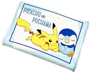 MORIPiLO 子供 枕 低め ポケモン ピカチュウ ポッチャマ ジュニアソフト低反発枕 ブルー 35x25x5cm 肌にやさしいマイクロ生地 洗える カバー付 グッズ モリシタ