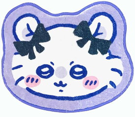 MORIPiLO ちいかわ モモンガ 玄関マット 室内用 小さめ 可愛い 約40cm (インテリアマット リボンパープル) グッズ キャラクター まくらのモリシタ 422140