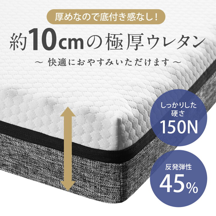 楽天市場】エコラテ エリート 10cm 三つ折りマットレス セミダブル 