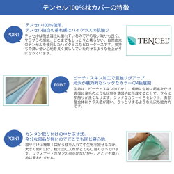 【fossflakesフォスフレイクス】50×70cm専用枕カバー│テンセル100%・ピーチ・スキン加工