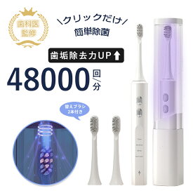 電動歯ブラシ UV清潔ケア器 替えブラシ付 充電式 清潔ケア器 ホワイトニング ハブラシ デンタルケア 音波振動 軽量 毎分48000回振動 お知らせタイマー 口腔ケア 虫歯予防 紫外線清潔ケア スタンド 家族 はみがき はぶらし