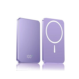 【地震対策に！】モバイルバッテリー ワイヤレス充電 小型 大容量 10000mAh 5000mAh MagSafe 磁気 超軽量 薄型 急速充電器 2台同時充電 iPhone16 残量表示 iPhone/iPad/Android対応 電熱ベスト/電気毛布用 地震対策 22.5W/PD 20W/QC 3.0最速 機内持込