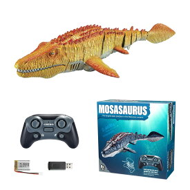 最新型 恐竜 海洋動物 リモコン おもちゃ モササウルス水おもちゃ USB充電 夏対策 プレゼント バッテリ2つ RCリモートコントロールロボット 子供のためのプールのおもちゃ プール湖のためのおもちゃ AGE 6＋