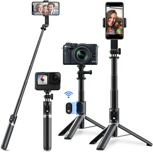 �y�V�����E���芴���Q�z���B��_ �Z���J�_ bluetooth �O�r �X�}�z �X�^���h ���� �����R���t�� ���ǂ�ڂ� �J���� gopro�O�r�t�� iPhone Android�Ή� �L�k�� 110cm 7�i�K�L�k �܂肽���� 360�x��] �R��