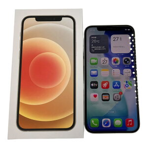 ��Apple iPhone 12 64GB �z���C�g MGHP3J/A SIM�t���[ �o�b�e���[80% ���t�� Lightning�P�[�u���t2609034