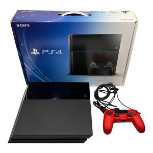 ��SONY PlayStation4 PS4 CUH-1000A 500GB �{�� �R���g���[���[ ���b�h HDMI�P�[�u�� �d���P�[�u�� �O���t ����m�F�ς�2624082