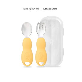 ベビー スプーン フォーク セット ケース付き ステンレス プラチナシリコン BPAフリー 離乳食用 ベビー食器 赤ちゃん用 カトラリー セット [ジャムモグ]