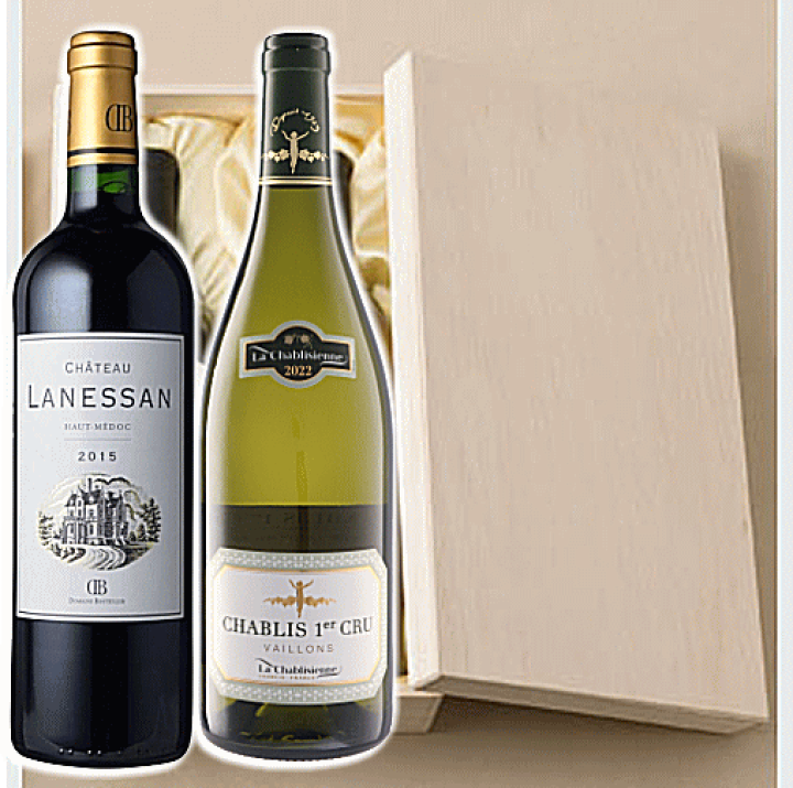 楽天市場】フランス高級紅白ワイン2本木箱入りギフトUセット 飲み比べS