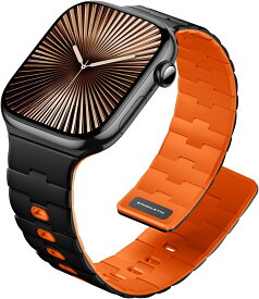 Bandletic アップルウォッチ用 マグネット式シリコンバンド - N54磁石バンド 対応38/40/41/42/44/45/46/49mm 男女兼用 スポーツ用 軽量 Series10/9/Ultra2/SE2/8/7/6/5/4/3/1用