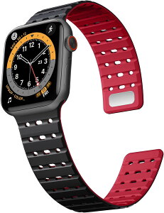 Bandletic �A�b�v���E�H�b�`�p�� �o���h �V���R�� �}�O�l�b�g - �� ����Ȃ� �X�|�[�c�o���h 38mm 40mm 41mm 42mm(Series10) �ʋC�� �h�� �y�� 2�F�f�U�C�� �����o���h SE2/SE/Series10/9/8/7/6/5/4/3/2/1