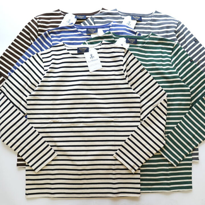楽天市場】ルミノア Le minor ボーダー 長袖 ボートネック バスク 