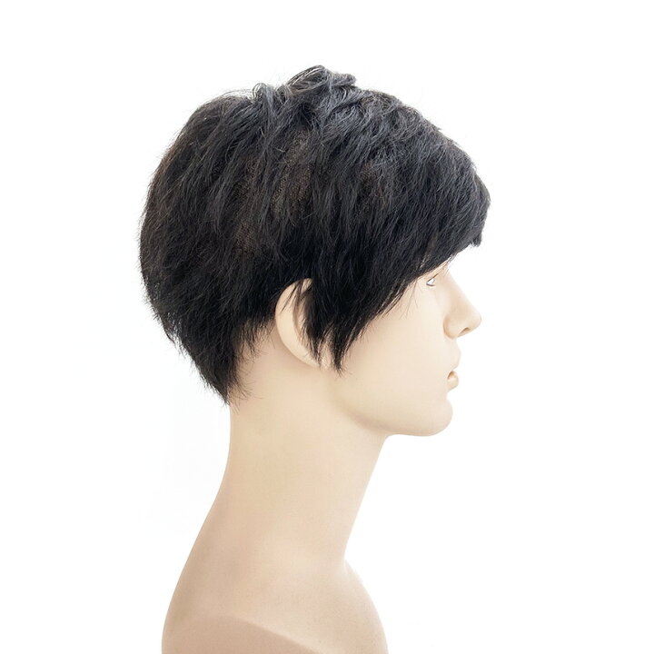 楽天市場】メンズ フルウィッグ 3~8cmショート 耐熱 人毛 MIX 調節 