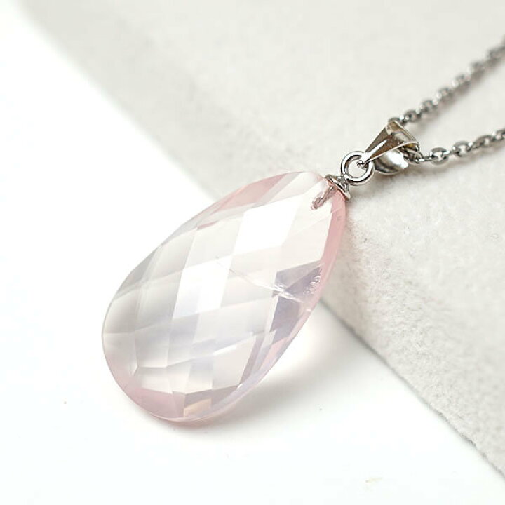 楽天市場】ローズクォーツ ペンダント ネックレス 紅水晶 天然石 