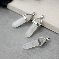 【在庫処分SALE】水晶 ポイント型 ネックレス ペンダント ダブルポイント 両剣ポイント 在庫処分 ネック…