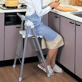 ステップアップチェア ステップチェア 踏み台 調理用チェア 折りたたみチェア 折り畳み 椅子 キッチンチェア 軽量(約2.7kg) コンパクト 完成品 日本製