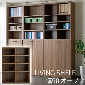 フナモコ リビングシェルフ 壁面収納 壁面本棚 システムラック LIVING SHELF 幅90 オープン LFD-90/LFS-90 【日本製】