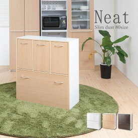 キッチンシリーズ Neat 5分別ダストボックス ナチュラル FY-0031 ごみ箱 分別式 スリム 薄型 ゴミ箱 ゴミ入れ ペール付き モダン シンプル