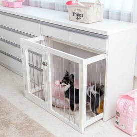 ペットケージ ゲージ 犬 ケージ 省スペース 収納付き スライド型ケージ 幅90 TE-0162 TE-0163 完成品 日本製 リビング収納 ドッグケージ 犬小屋 サークル ペット用品 屋内 家具調 デザイン