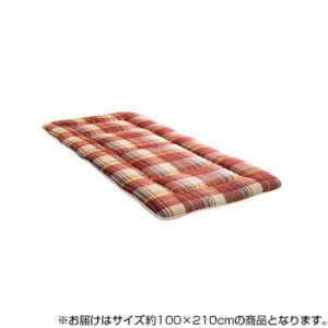 日本製 洗える 抗菌 防臭 防ダニ 敷き布団 カバー付 シングルロング レッド 約100×210cm 6707030