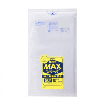 ジャパックス MAXシリーズポリ袋90L 半透明 10枚×60冊 S-90-