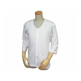 ウエル 紳士用 キルト八分袖前開きシャツ（ワンタッチテープ式） ／W460 LL 白 送料無料