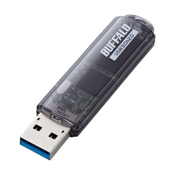 （まとめ）バッファロー USB3.0対応USBメモリー スタンダードモデル 64GB ブラック RUF3-C64GA-BK 1個【×3セット】 送料無料：MALTTO
