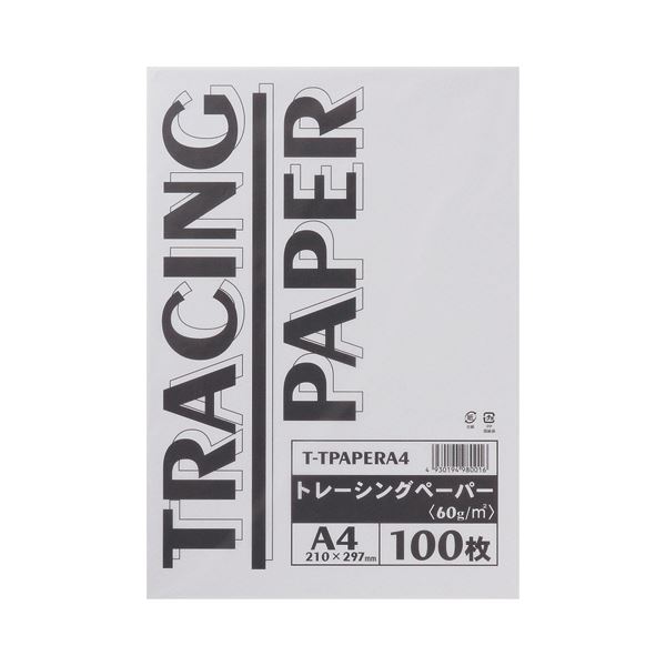 (まとめ) TANOSEE トレーシングペーパー60g A4 1パック（100枚） 【×10セット】 送料無料