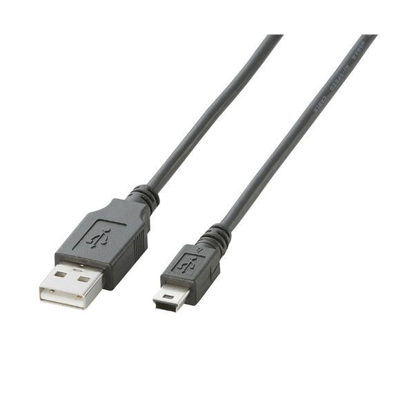 (まとめ) エレコム USB2.0ケーブル(A)オス-mini(B)オス ブラック 0.5m U2C-M05BK 1本 【×30セット】 送料無料