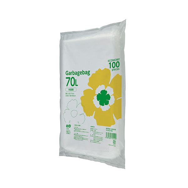TANOSEE ゴミ袋エコノミー 半透明 70L 1セット（500枚：100枚×5パック 