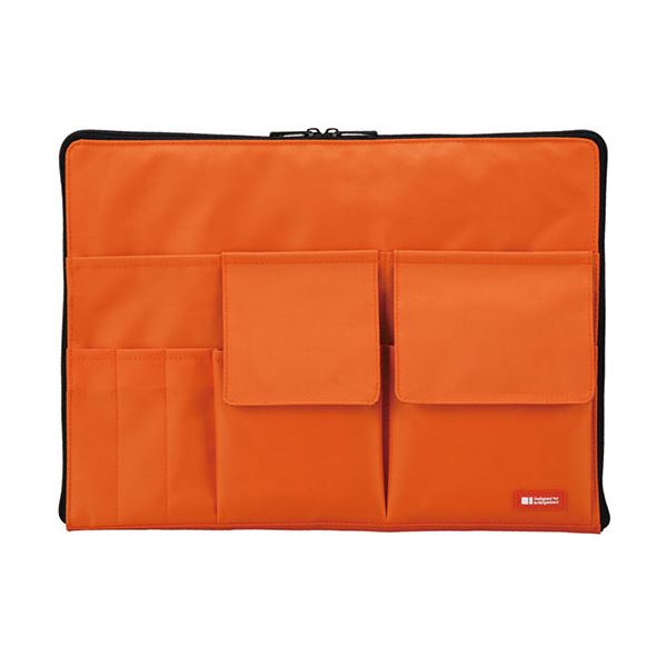 バッグの中を 88％以上節約 すっきり整理 かさばらない薄型タイプ まとめ リヒトラブ バック イン 1個 A4橙 （訳ありセール バッグ A-7554-4 ×5セット