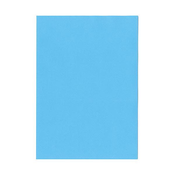 まとめ) 北越コーポレーション 紀州の色上質A4T目 薄口 ブルー 1冊(500