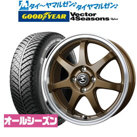 [4/24～26]割引クーポン配布新品 オールシーズンタイヤ ホイール4本セットBADX エスホールド S-7S16インチ 6.0Jグッドイヤー VECTOR ベクター 4Seasons ハイブリッド 175/60R16