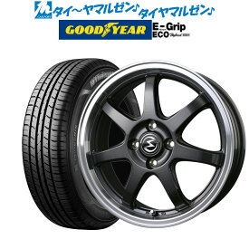 [4/24～26]割引クーポン配布新品 サマータイヤ ホイール4本セットBADX エスホールド S-7S14インチ 4.5Jグッドイヤー エフィシエント グリップ エコ EG01155/65R14