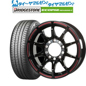 [4/1]P5倍+最大100%ポイントバック！★要エントリー新品 サマータイヤ ホイール4本セット5ZIGEN ゴジゲン ブラックマン ジーアイ17インチ 7.0Jブリヂストン ECOPIA エコピア NH200C195/45R17