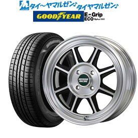 [6/1]P5倍+最大100%ポイントバック！★要エントリー新品 サマータイヤ ホイール4本セットハヤシレーシング ハヤシストリート(STF)13インチ 5.0Jグッドイヤー エフィシエント グリップ エコ EG01155/80R13