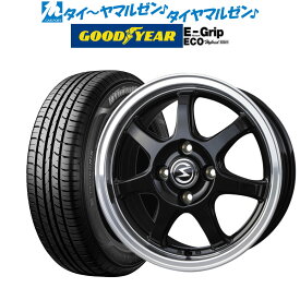 [4/1]P5倍+最大100%ポイントバック！★要エントリー新品 サマータイヤ ホイール4本セットBADX エスホールド S-7S14インチ 4.5Jグッドイヤー エフィシエント グリップ エコ EG01165/70R14