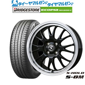 [6/4～10]割引クーポン配布新品 サマータイヤ ホイール4本セットBADX エスホールド S-8M15インチ 5.5Jブリヂストン ECOPIA エコピア NH200C185/60R15