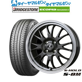 [6/4～10]割引クーポン配布新品 サマータイヤ ホイール4本セットBADX エスホールド S-8M14インチ 4.5Jブリヂストン ECOPIA エコピア NH200C155/65R14