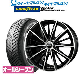 [6/4～10]割引クーポン配布新品 オールシーズンタイヤ ホイール4本セットBADX AMD G-Line SP15インチ 6.0Jグッドイヤー VECTOR ベクター 4Seasons ハイブリッド 185/65R15