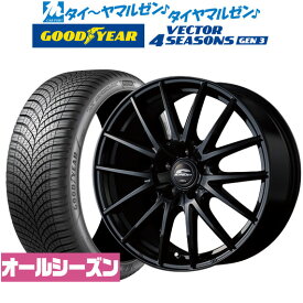 [4/1]P5倍+最大100%ポイントバック！★要エントリー新品 サマータイヤ ホイール4本セットMID シュナイダー SQ2715インチ 6.0Jグッドイヤー VECTOR ベクター 4Seasons GEN-3195/65R15